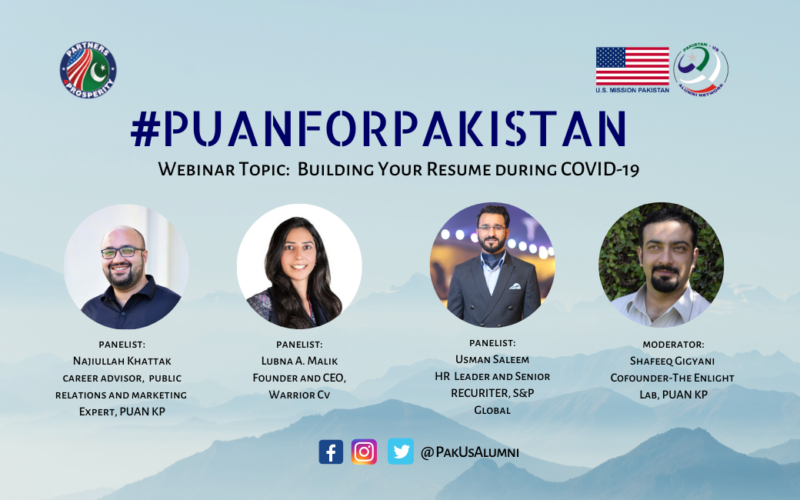PUANforPakistan: Webinar on Building Your Resume During COVID-19