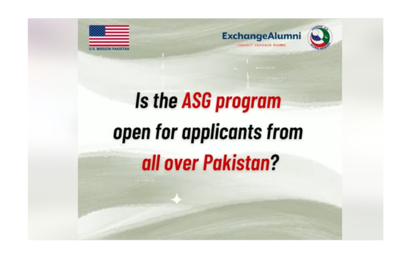 Is the ASG Program Open for Applicants from All Over Pakistan?